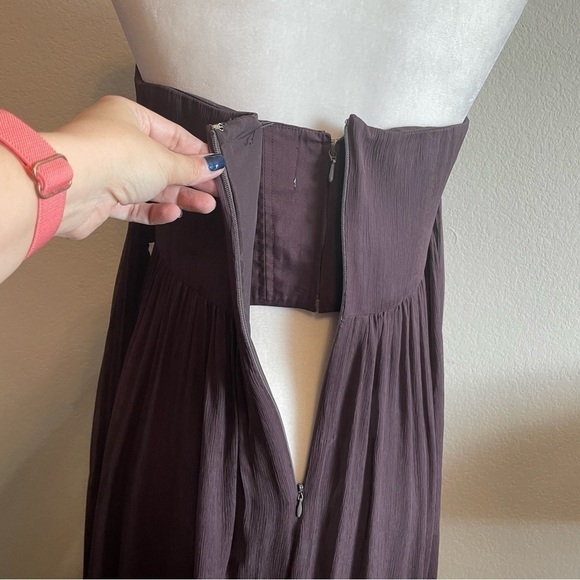 J Crew Chiffon Dramatic Tie Back Silk Blend Gown Dress Size 6 Prom Bridesmaid - Picture 7 of 9